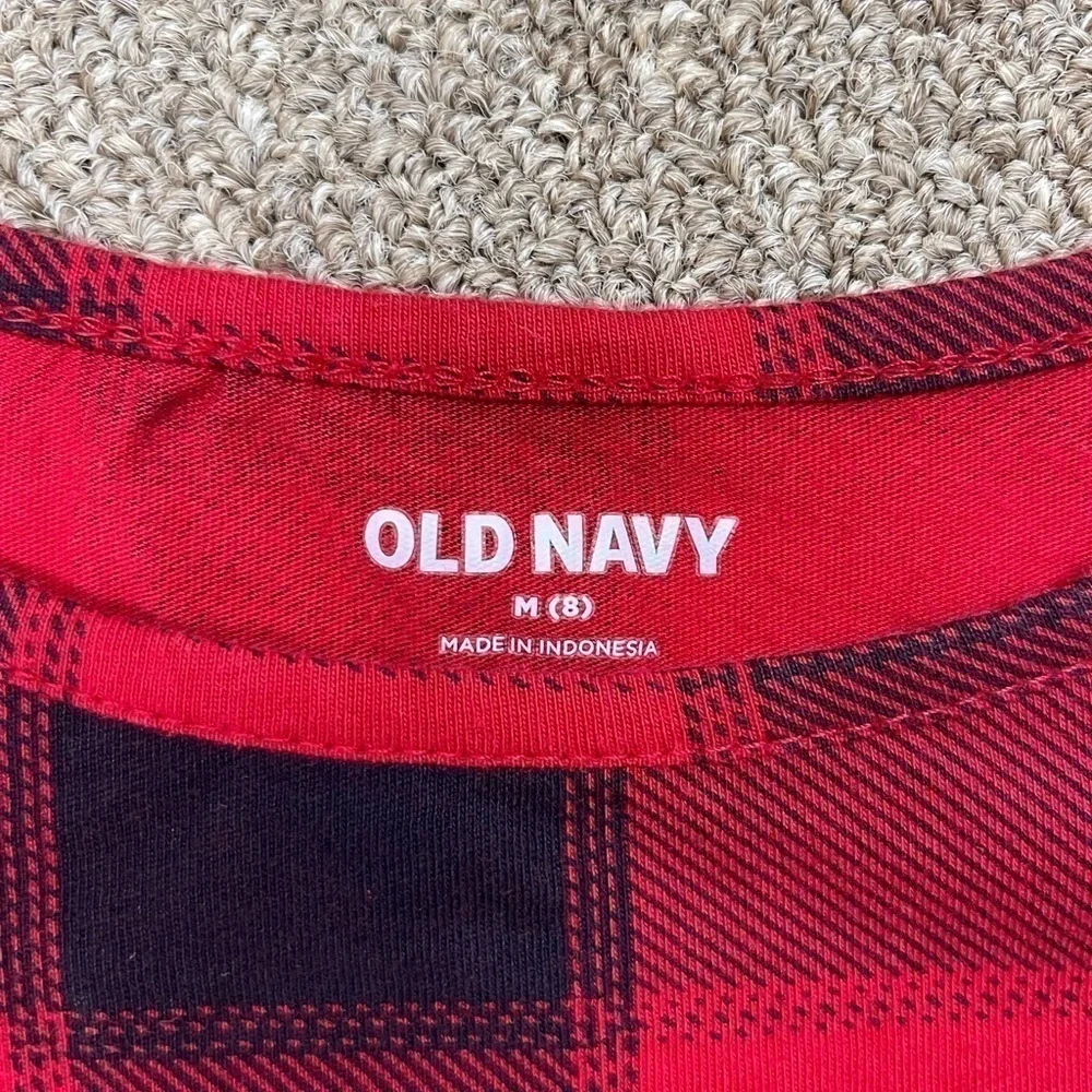Old Navy: Girls Red & Black Plaid Dress, Size (M / 8)